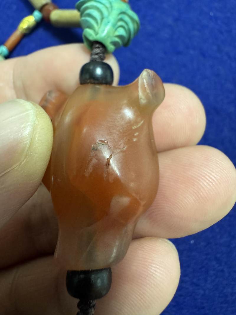 舊玉管、南紅瑪瑙、綠松石串飾 - 图18