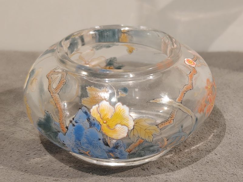 清乾隆 料胎画珐琅洞石花卉纹水丞 - 图2