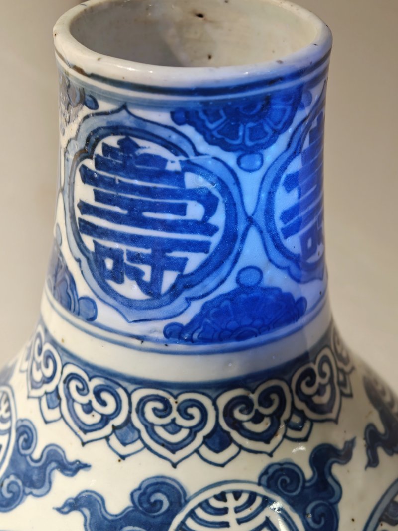 明嘉靖 青花仙人祝寿图大葫芦瓶 - 图14