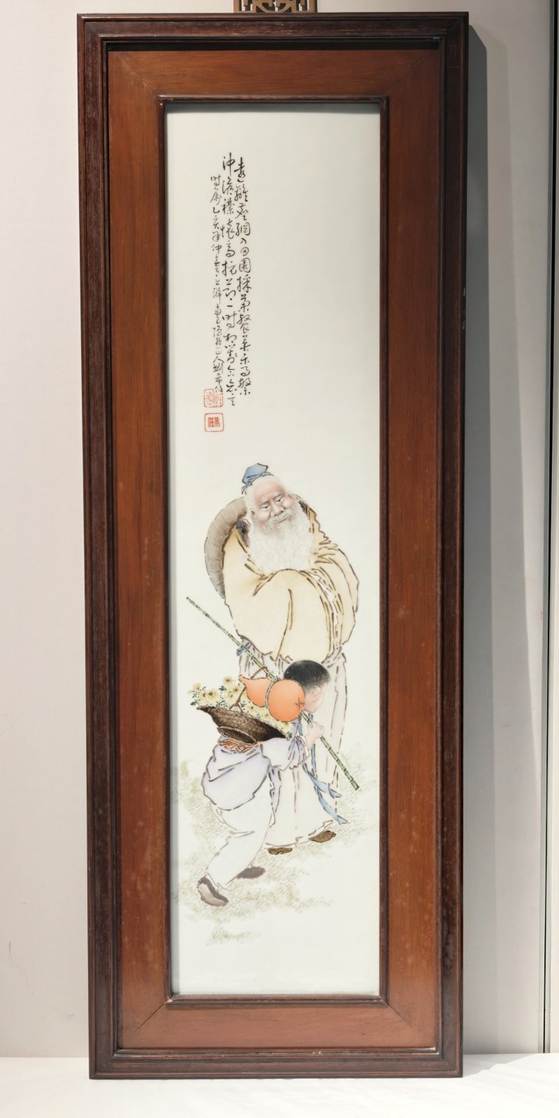 民国 刘希任作粉彩人物瓷板一组四件 - 图2