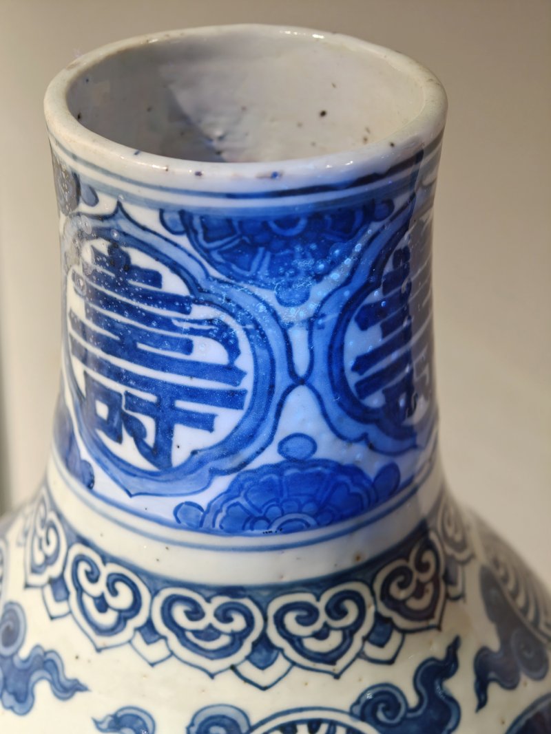 明嘉靖 青花仙人祝寿图大葫芦瓶 - 图15
