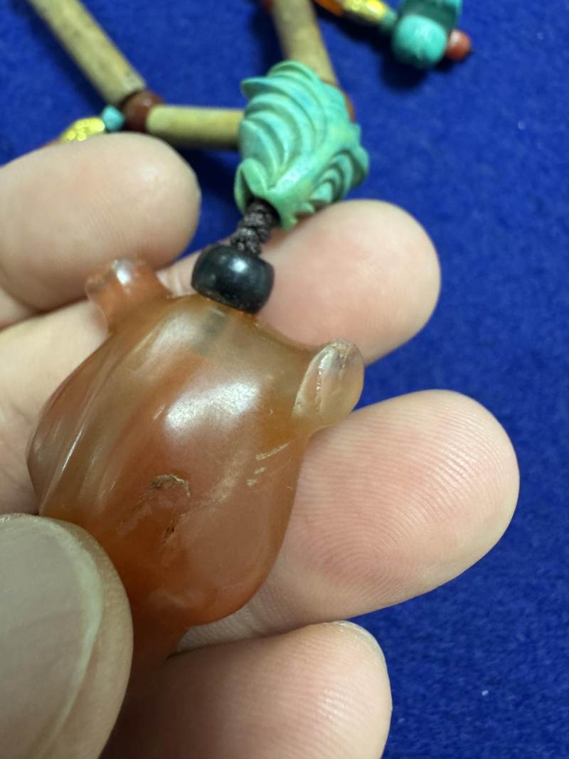 舊玉管、南紅瑪瑙、綠松石串飾 - 图19