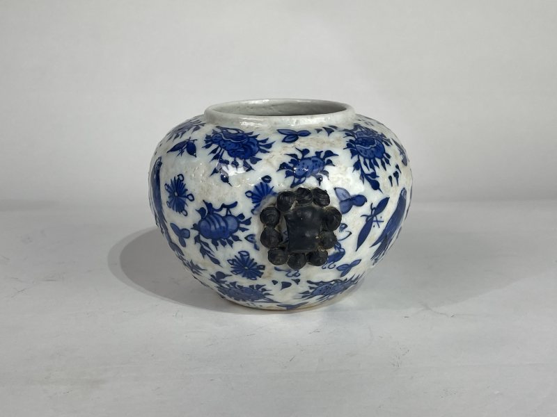 解放后 青花折枝花鸟纹水盂 - 图4