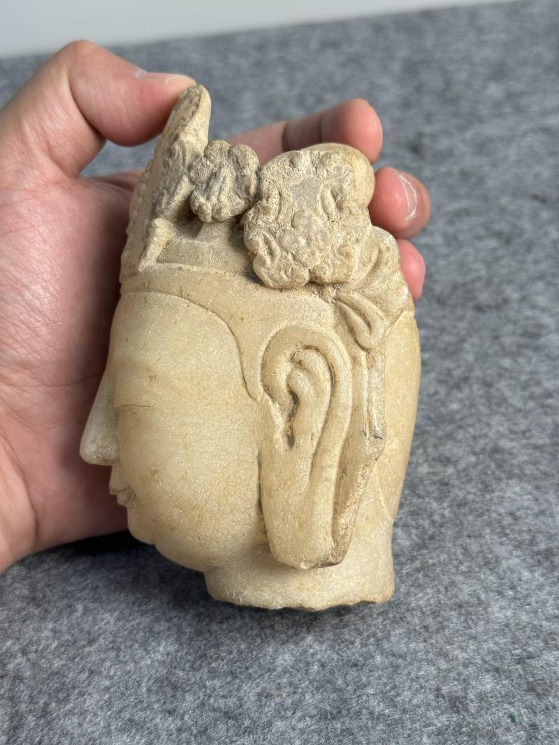 白大理石菩薩頭像 - 图6