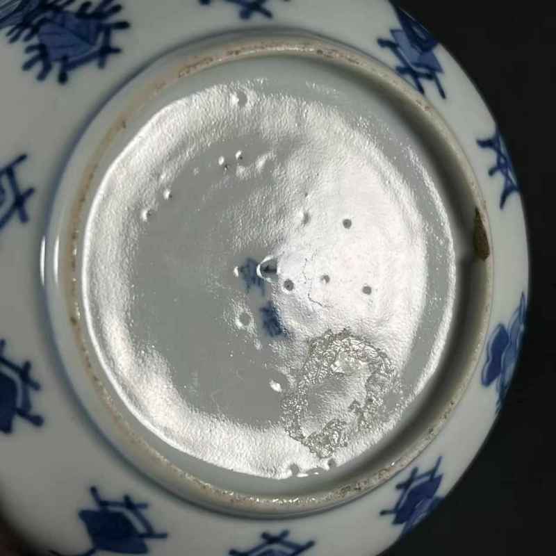 清晚期 青花博古图盘 - 图12