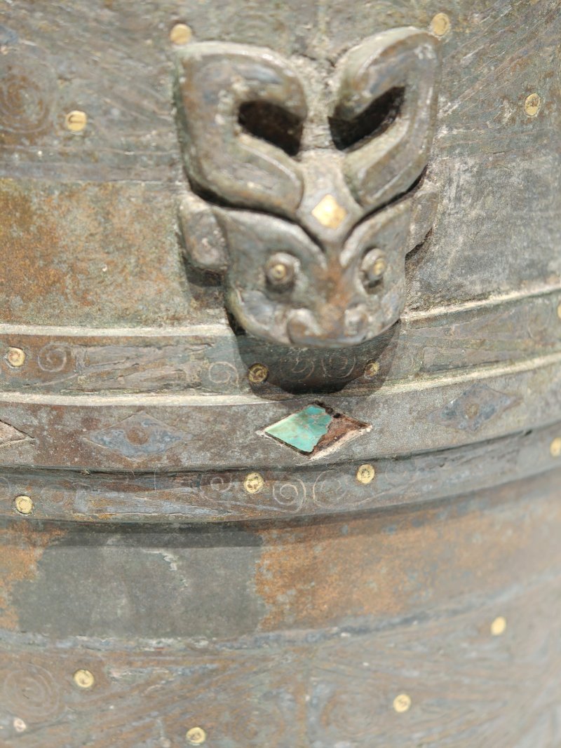 宋至明 仿古嵌金绿松石蟠虺纹尊 - 图9