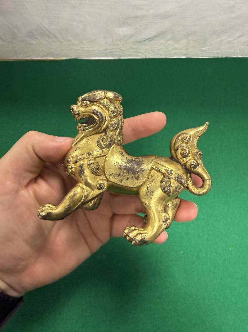 清 銅鎏金獅 - 图8