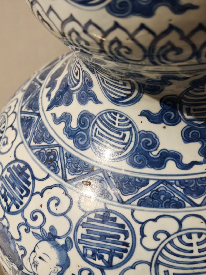明嘉靖 青花仙人祝寿图大葫芦瓶 - 图21