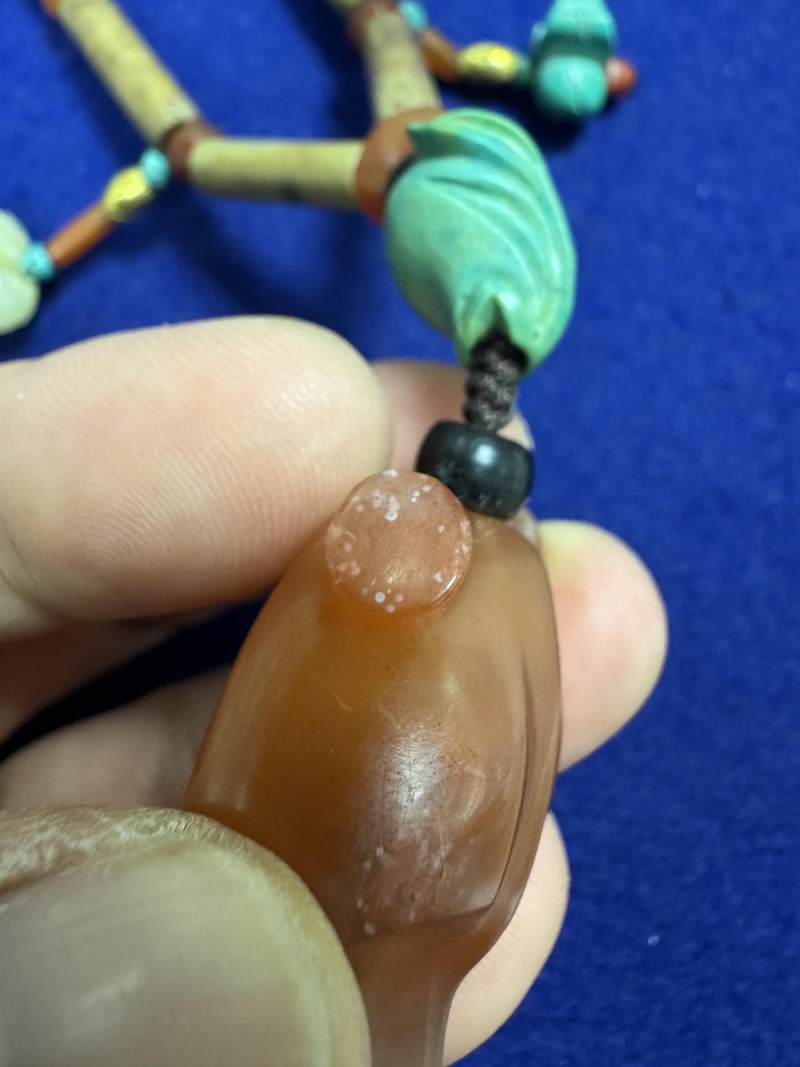 舊玉管、南紅瑪瑙、綠松石串飾 - 图20