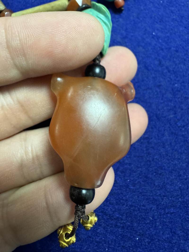 舊玉管、南紅瑪瑙、綠松石串飾 - 图21