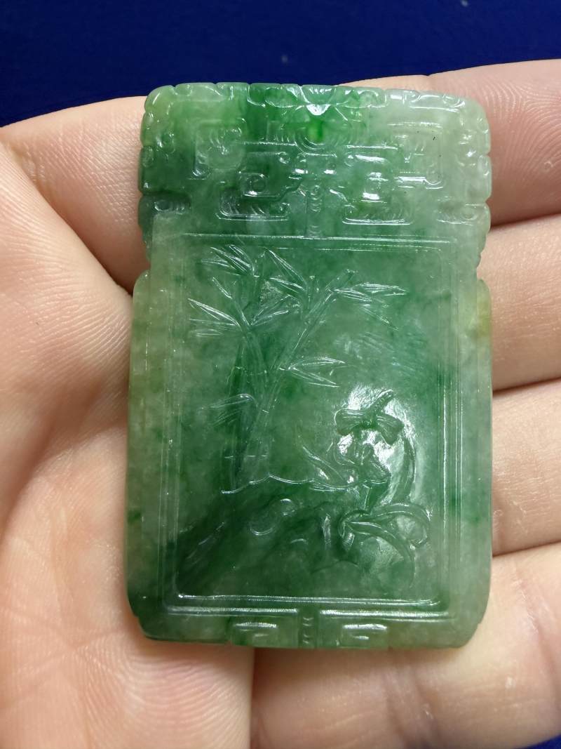 清晚期 翡翠「玉堂富貴」牌 - 图5