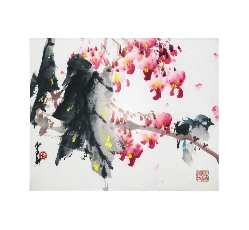    赵少昂 辛荑小鸟