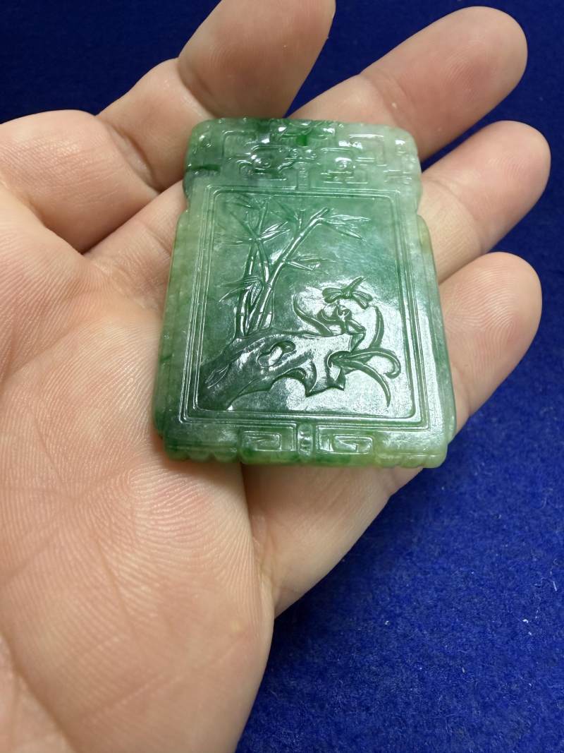 清晚期 翡翠「玉堂富貴」牌 - 图6
