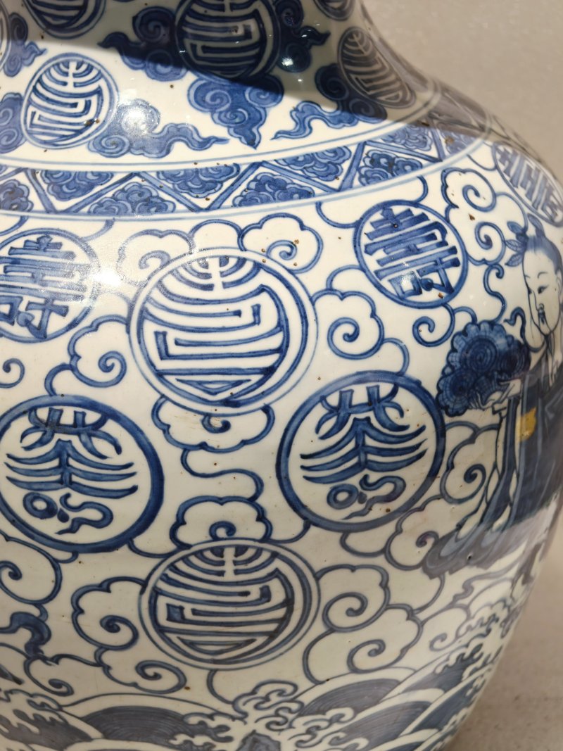 明嘉靖 青花仙人祝寿图大葫芦瓶 - 图24