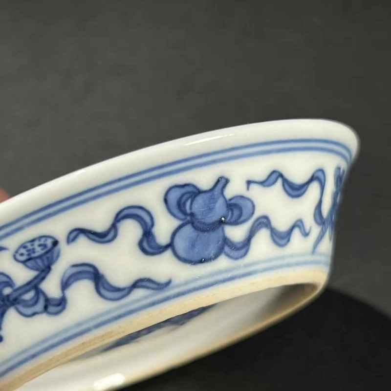 清乾隆 青花五福捧寿盘 - 图7
