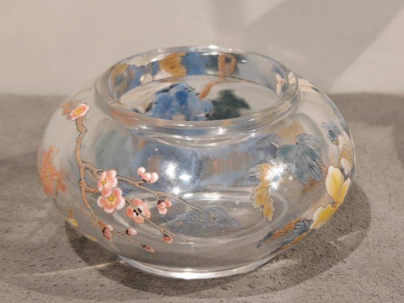 清乾隆 料胎画珐琅洞石花卉纹水丞 - 图4