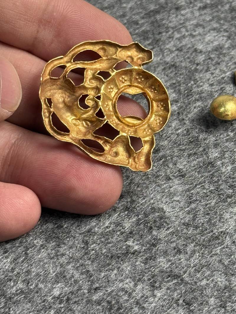 金質鼠紋帶扣一對 - 图11