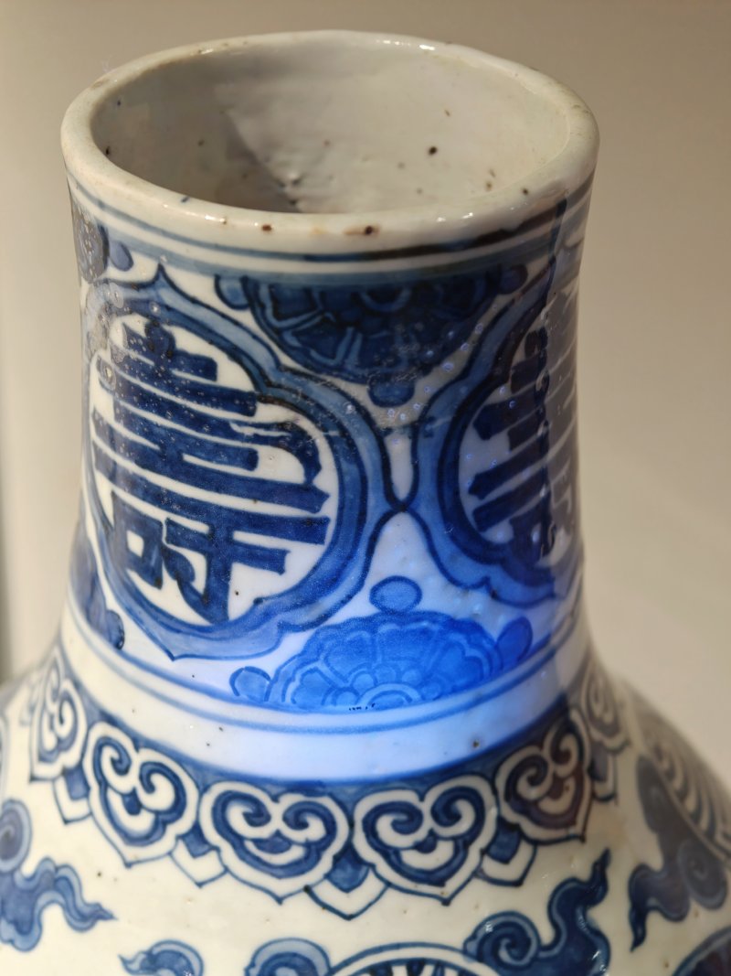 明嘉靖 青花仙人祝寿图大葫芦瓶 - 图16