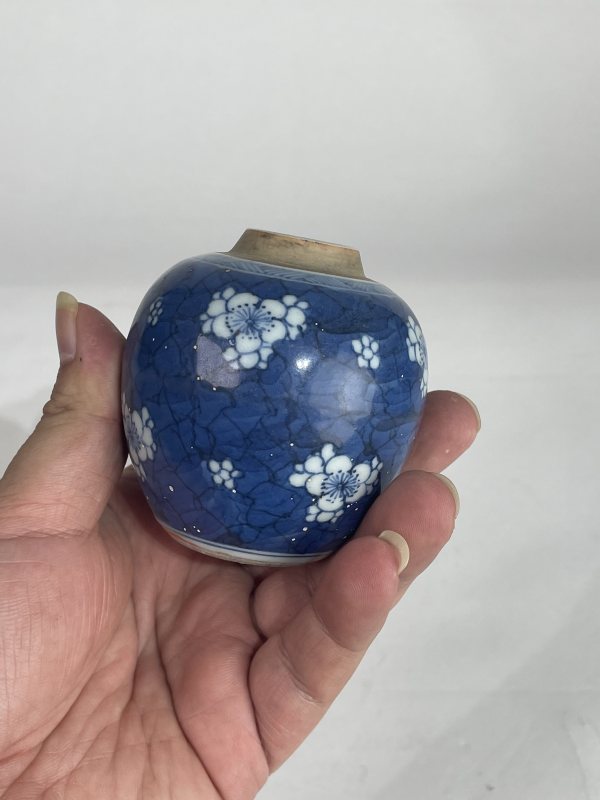 解放后 青花冰梅纹小罐 - 图3