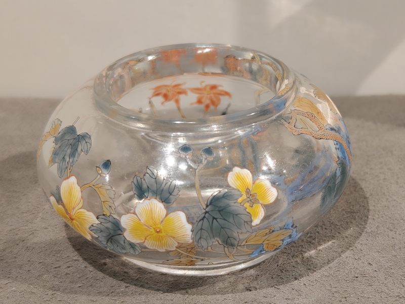 清乾隆 料胎画珐琅洞石花卉纹水丞 - 图3
