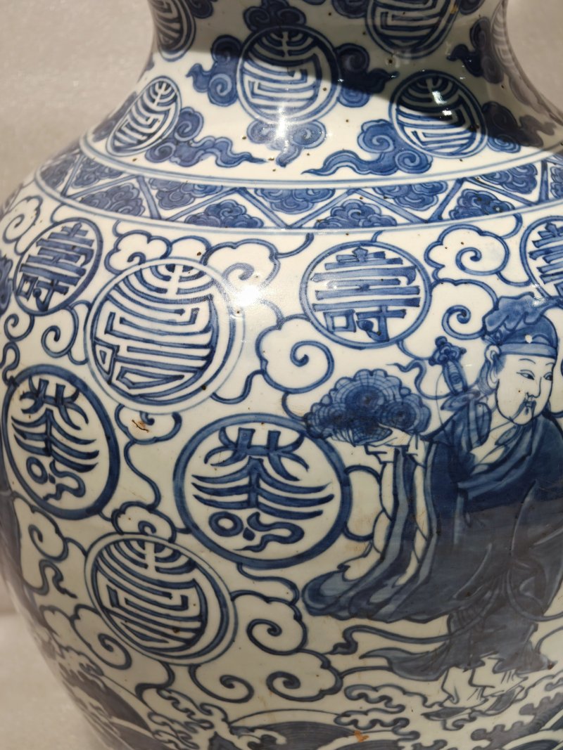 明嘉靖 青花仙人祝寿图大葫芦瓶 - 图25