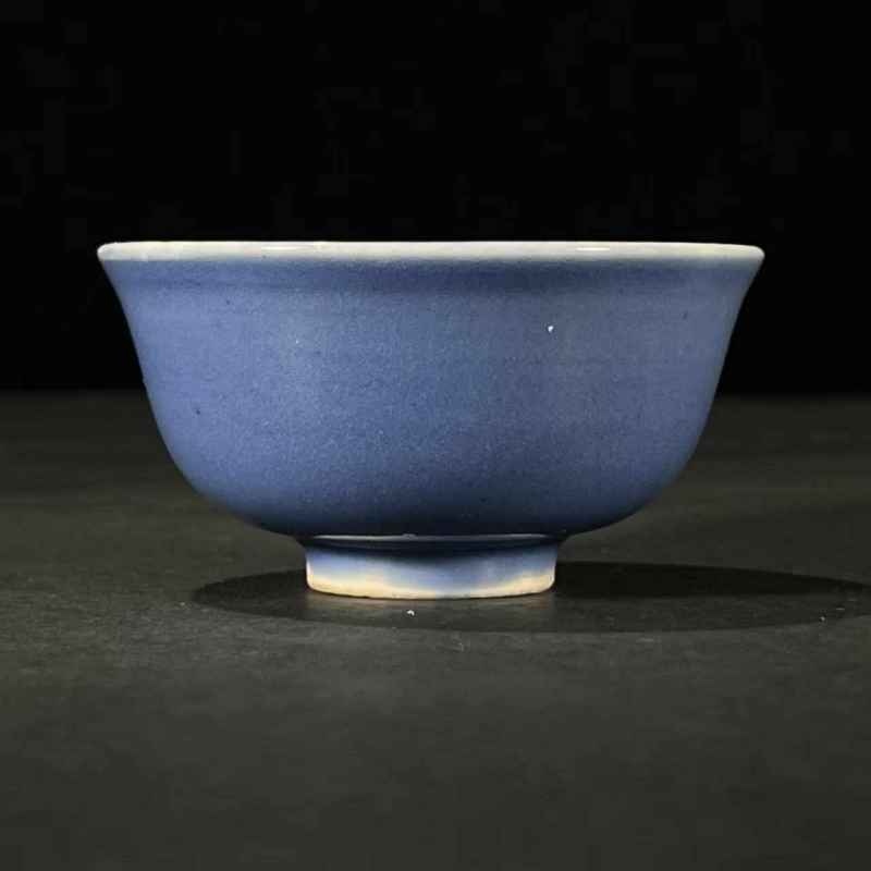 清雍正 天蓝釉茶园 - 图1