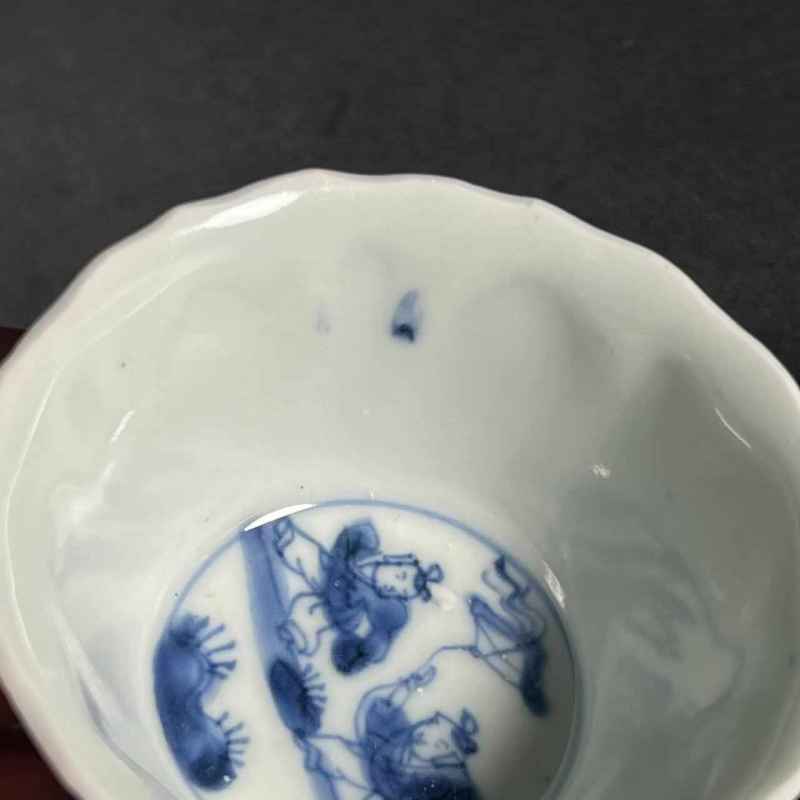 清康熙 青花婴戏图杯碟一套 - 图8