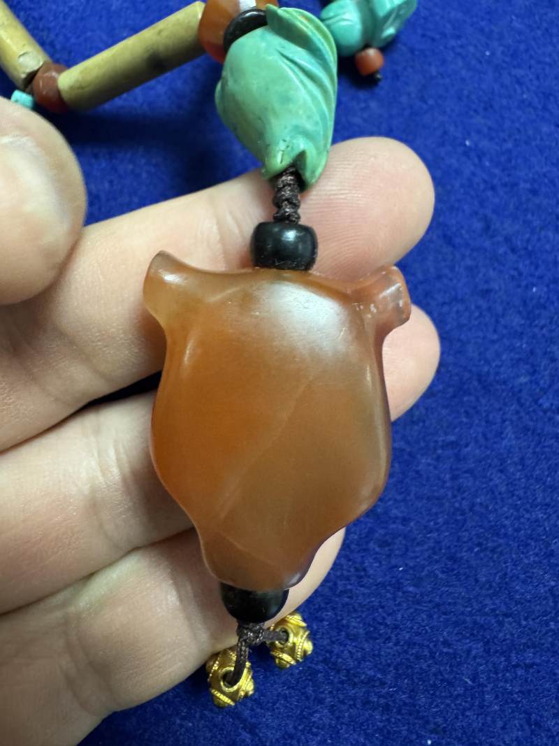 舊玉管、南紅瑪瑙、綠松石串飾 - 图22