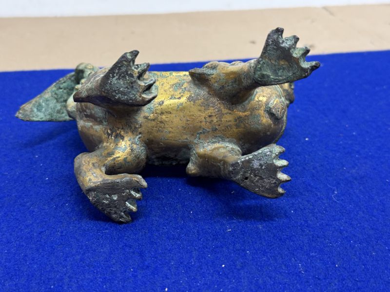 明 銅鎏金金立獅 - 图7