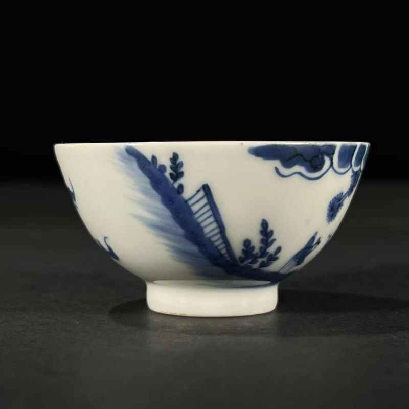 清中期 青花携琴访友图杯 - 图3