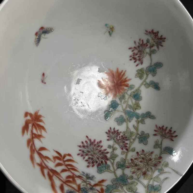 清光绪 粉彩过墙花卉碗 - 图5