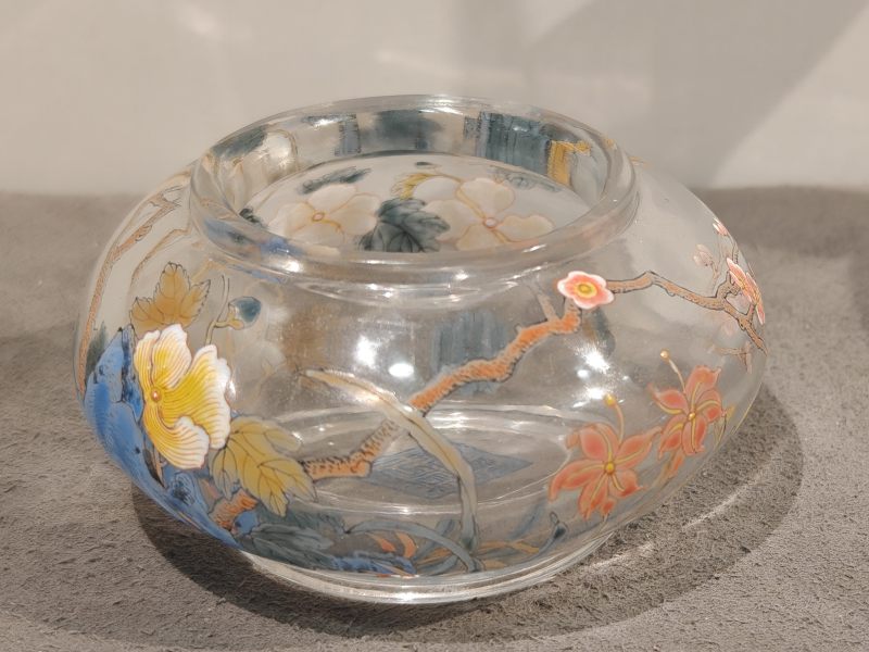 清乾隆 料胎画珐琅洞石花卉纹水丞 - 图5