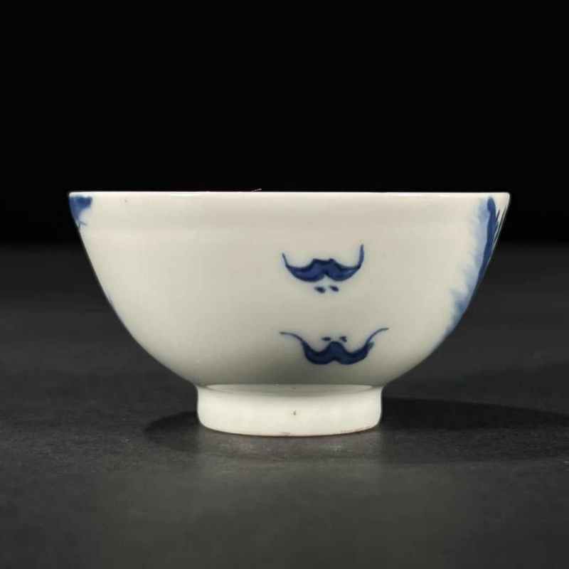 清中期 青花携琴访友图杯 - 图4