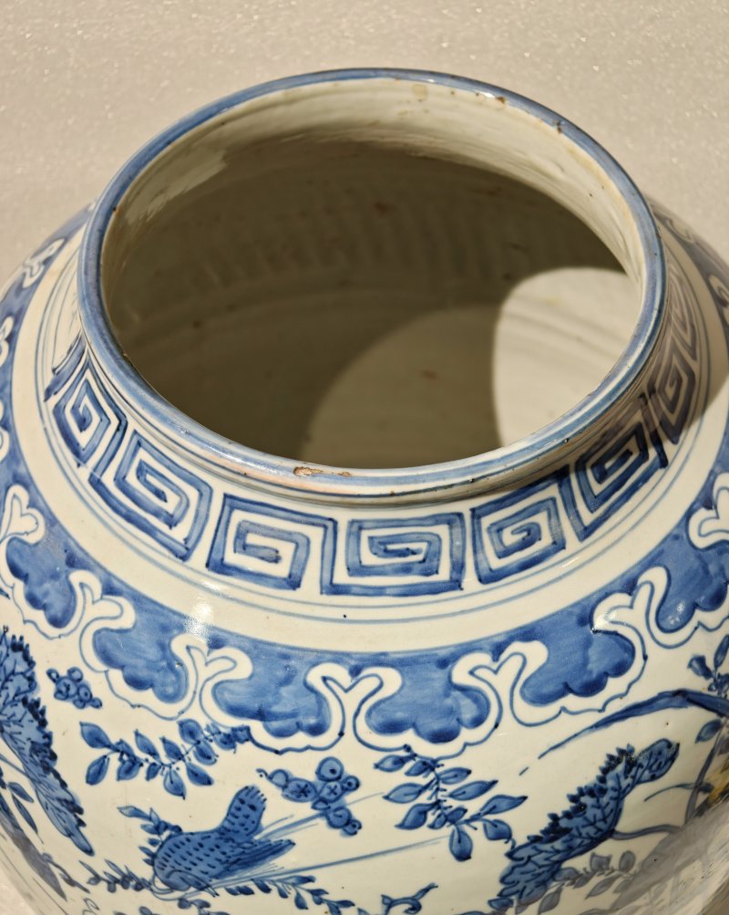 明嘉靖 青花莲池鸳鸯图大罐 - 图6