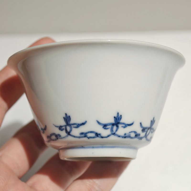 清康熙 青花贯套纹马蹄杯一对 - 图10