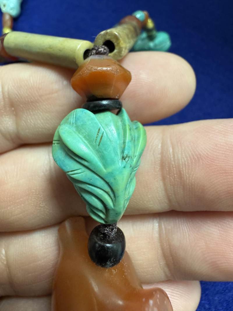 舊玉管、南紅瑪瑙、綠松石串飾 - 图23