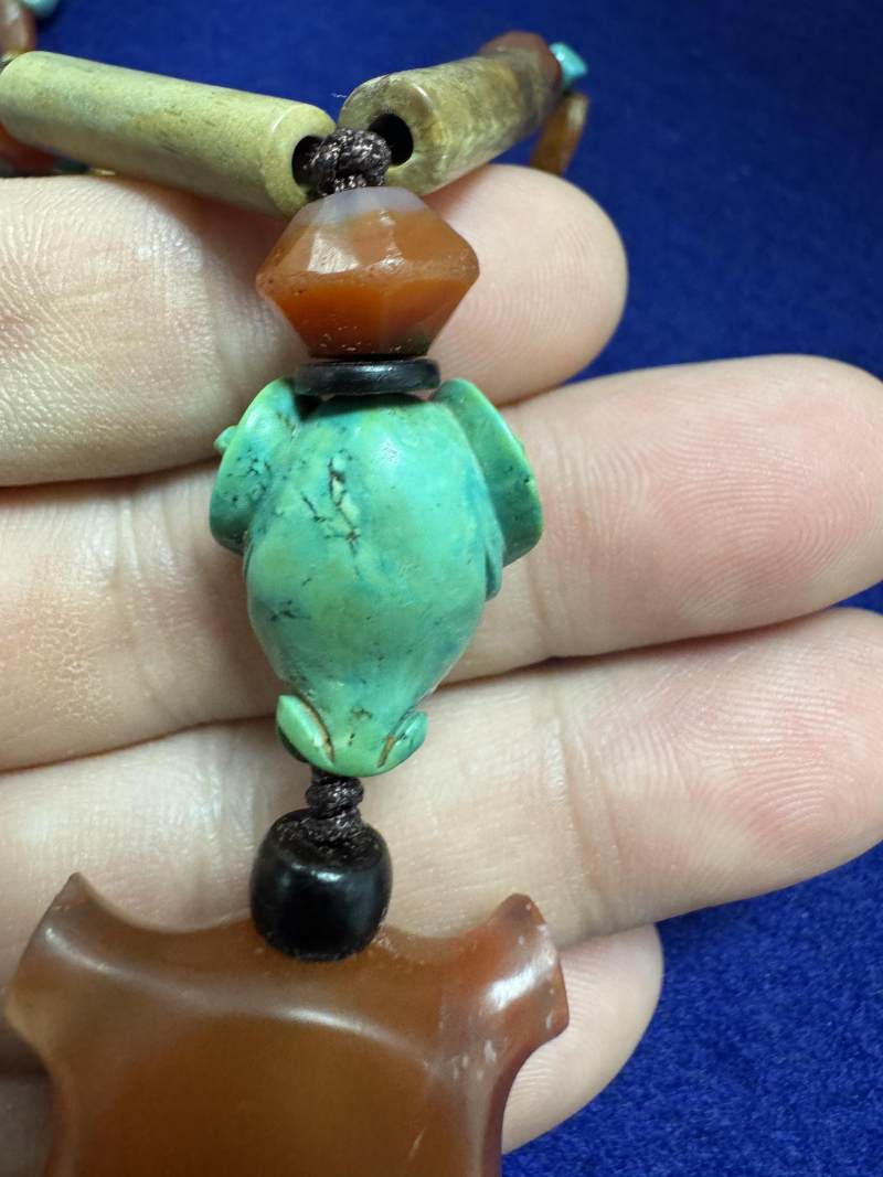 舊玉管、南紅瑪瑙、綠松石串飾 - 图24