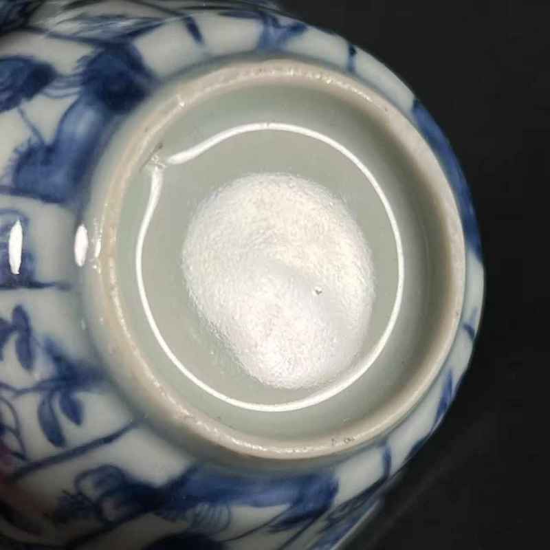 清康熙 青花婴戏图杯碟一套 - 图12