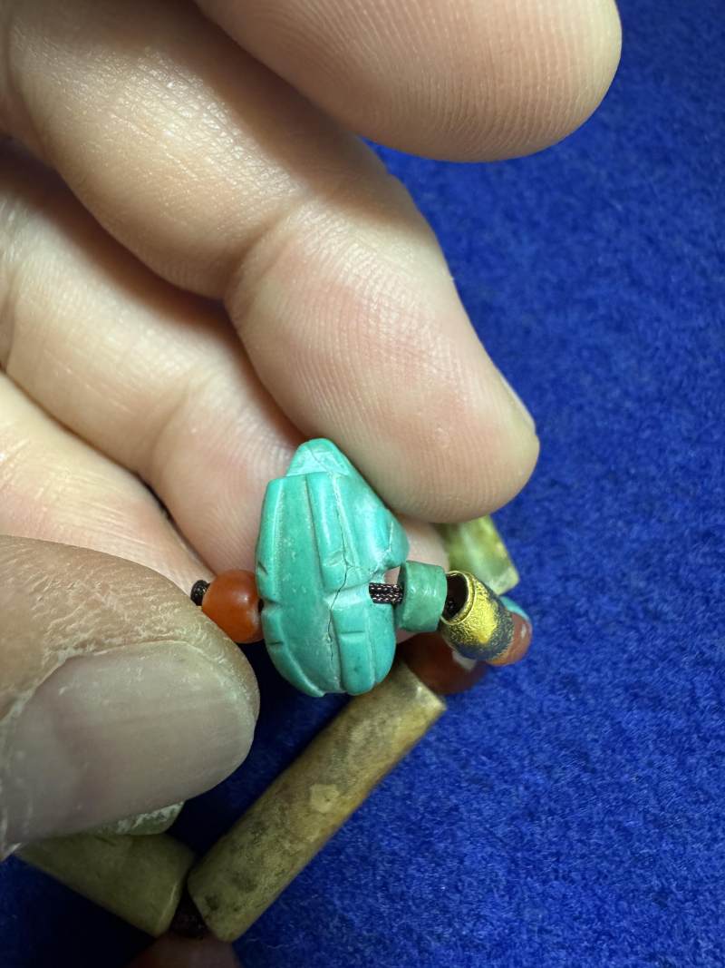 舊玉管、南紅瑪瑙、綠松石串飾 - 图26