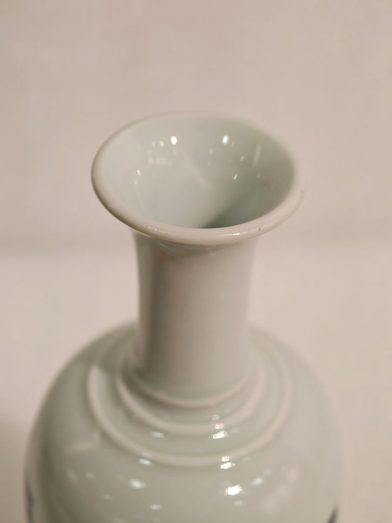 清雍正 青花釉里红海水八卦纹莱菔尊 - 图8