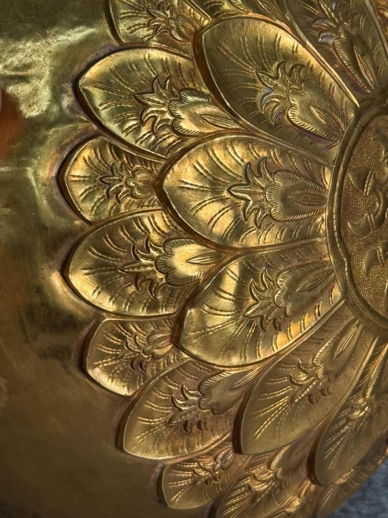金質十字金剛杵蓮瓣紋供碗 - 图9