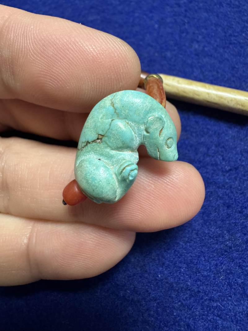 舊玉管、南紅瑪瑙、綠松石串飾 - 图29
