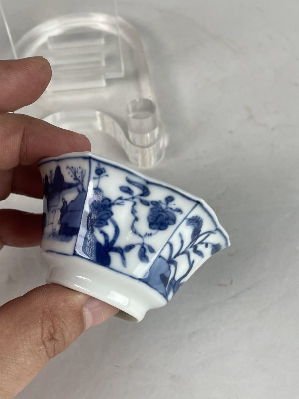 解放后 青花六方杯碟一套 - 图7