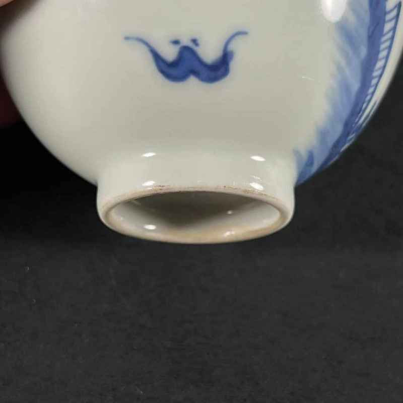 清中期 青花携琴访友图杯 - 图8