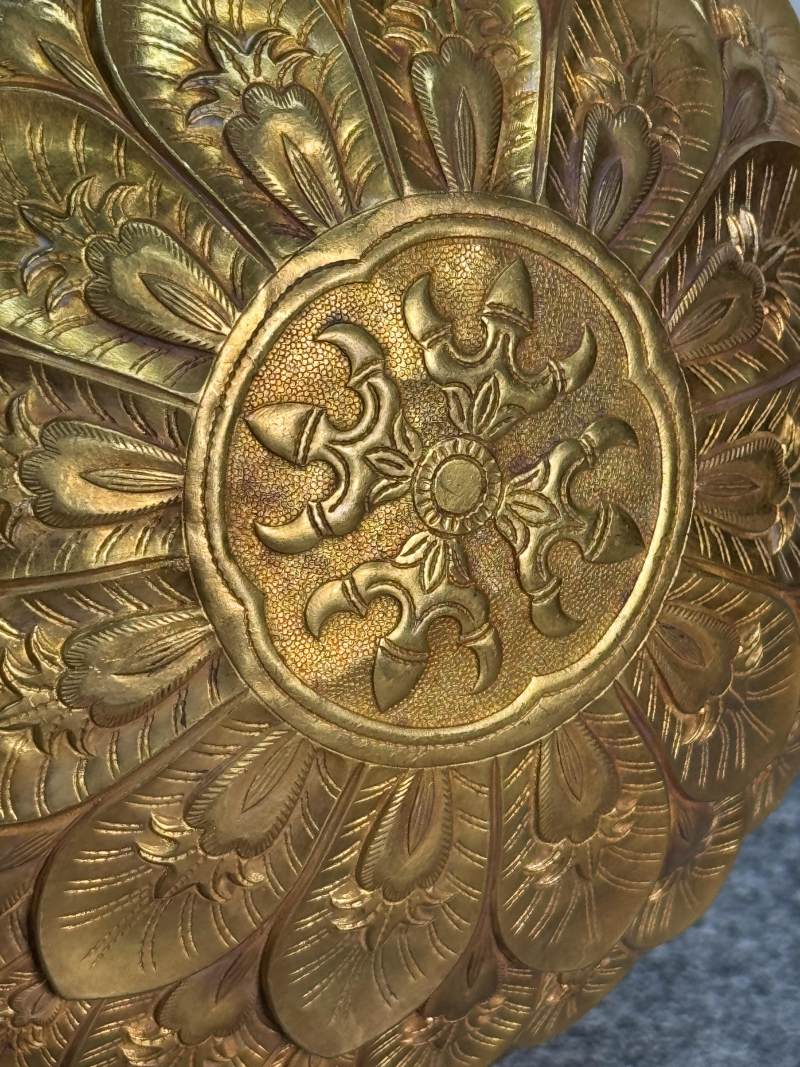 金質十字金剛杵蓮瓣紋供碗 - 图10