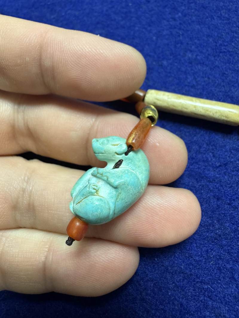 舊玉管、南紅瑪瑙、綠松石串飾 - 图31