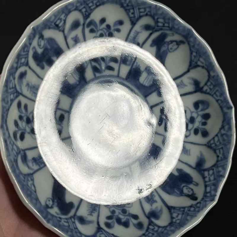 清康熙 青花婴戏图杯碟一套 - 图16