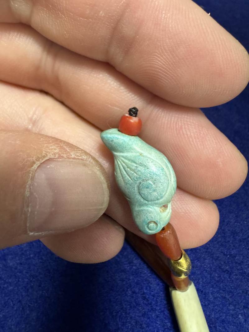 舊玉管、南紅瑪瑙、綠松石串飾 - 图32