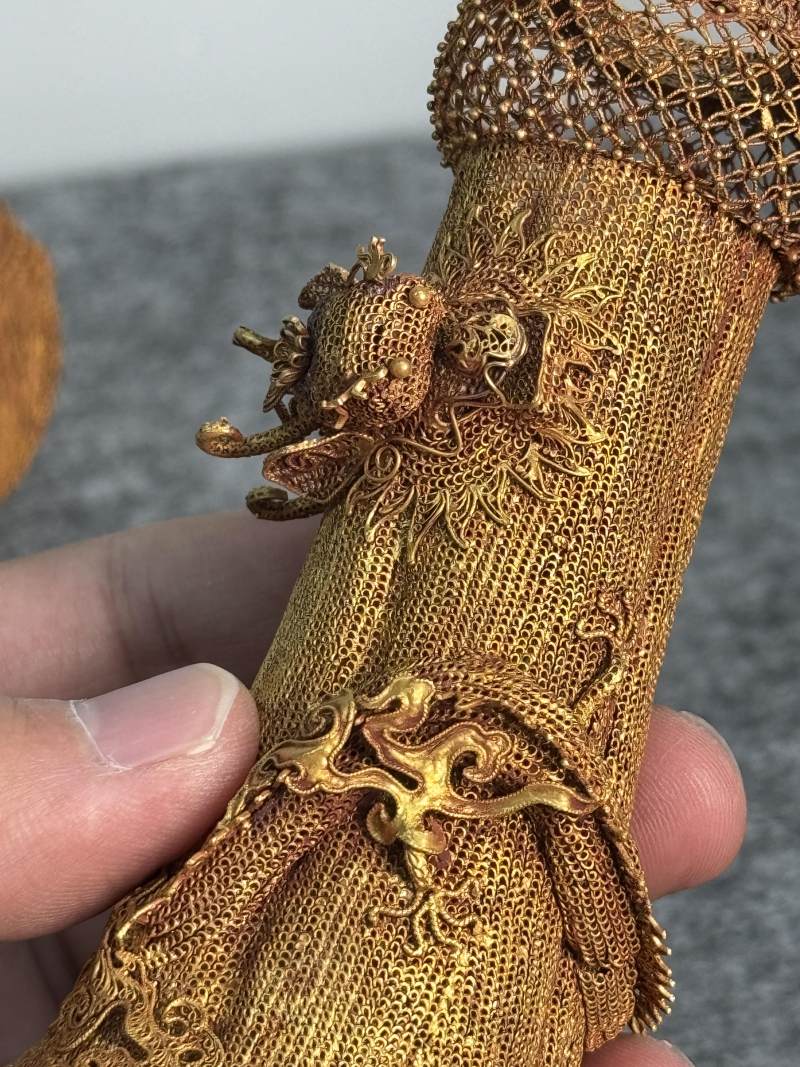金纍絲龍紋瓶一對 - 图7