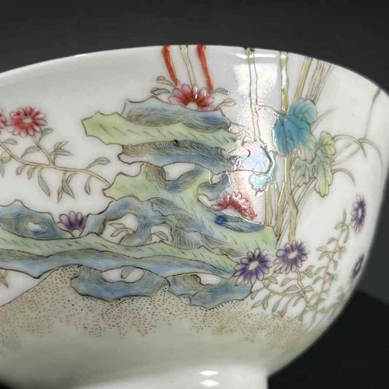 清光绪 粉彩过墙花卉碗 - 图11
